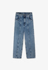 PANTALÓN 5 POCHES BIG DROIT LONG TAILLE BASSE MUJER