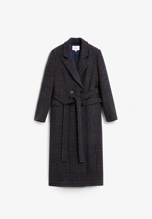 ABRIGO LARGO LANA CUADROS