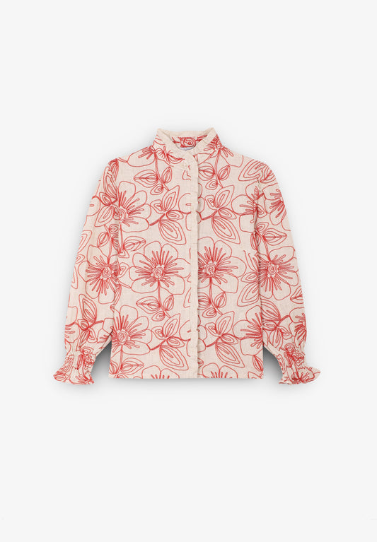 CAMISA VERMELHA BORDADA