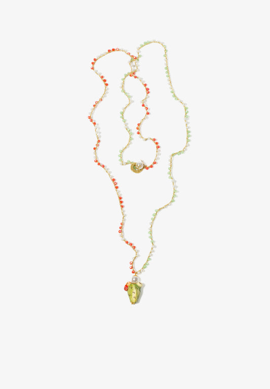 COLLAR LARGO DE CERÁMICA CACTUS