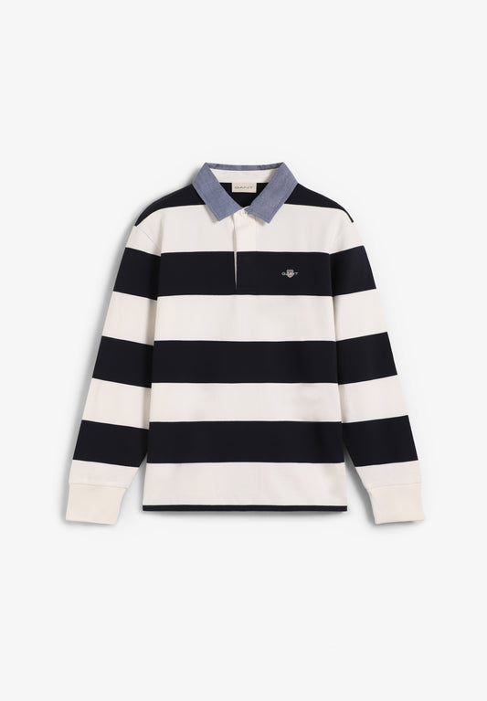 POLO REG CHAMBRAY STRIPE HEAVY RUGGER