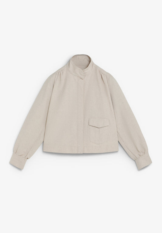 CHAQUETA RÚSTICA MANGAS ABULLONADAS