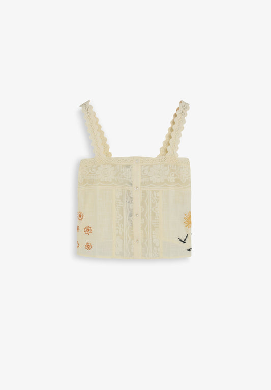 TOP BORDADOS CON ENCAJE