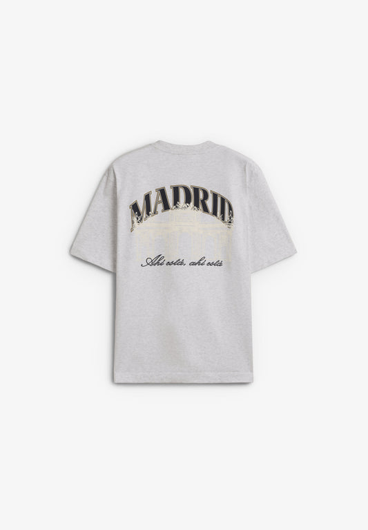 T-SHIRT BOXY MADRID CINZA CLARO MESLIZADO