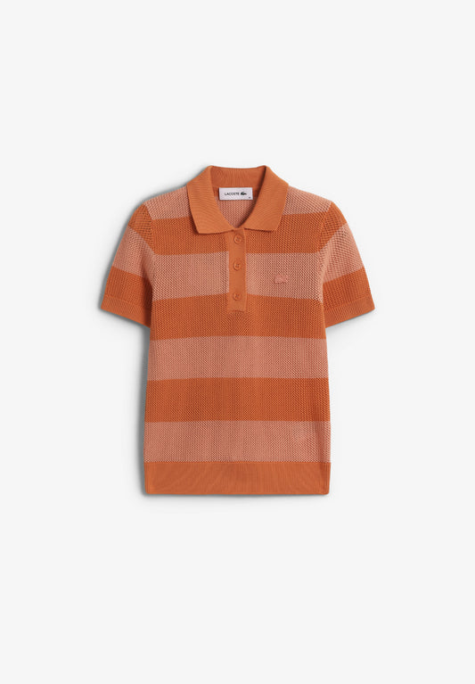 STRIPED KNITTED POLO SHIRT