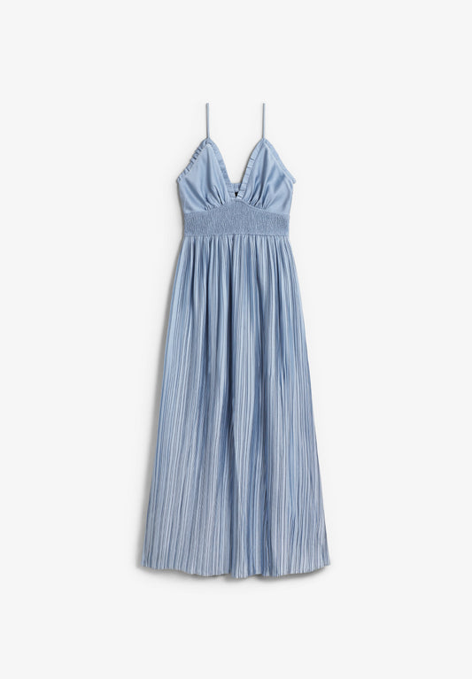 VESTIDO AZUL PLISSADO