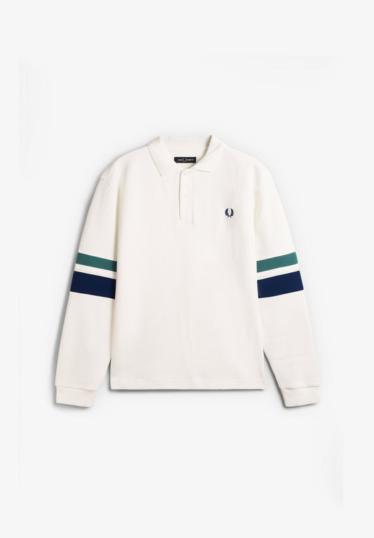 TIPPED SLEEVE COLLARED SWEAT