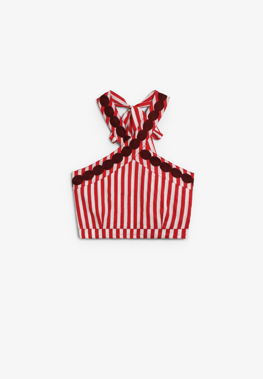 BABBAKI | TOP HALTER BORDADO RUBY