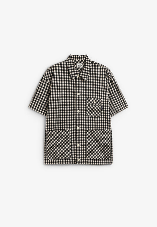 GINGHAM CHECK LINEN HALF JACKET