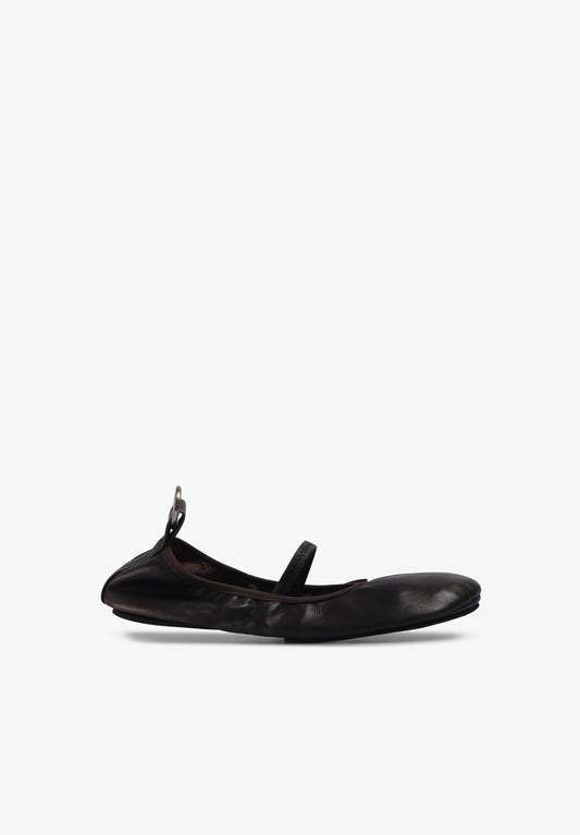 NAIRA BAREFOOT LEATHER BALLET FLATS