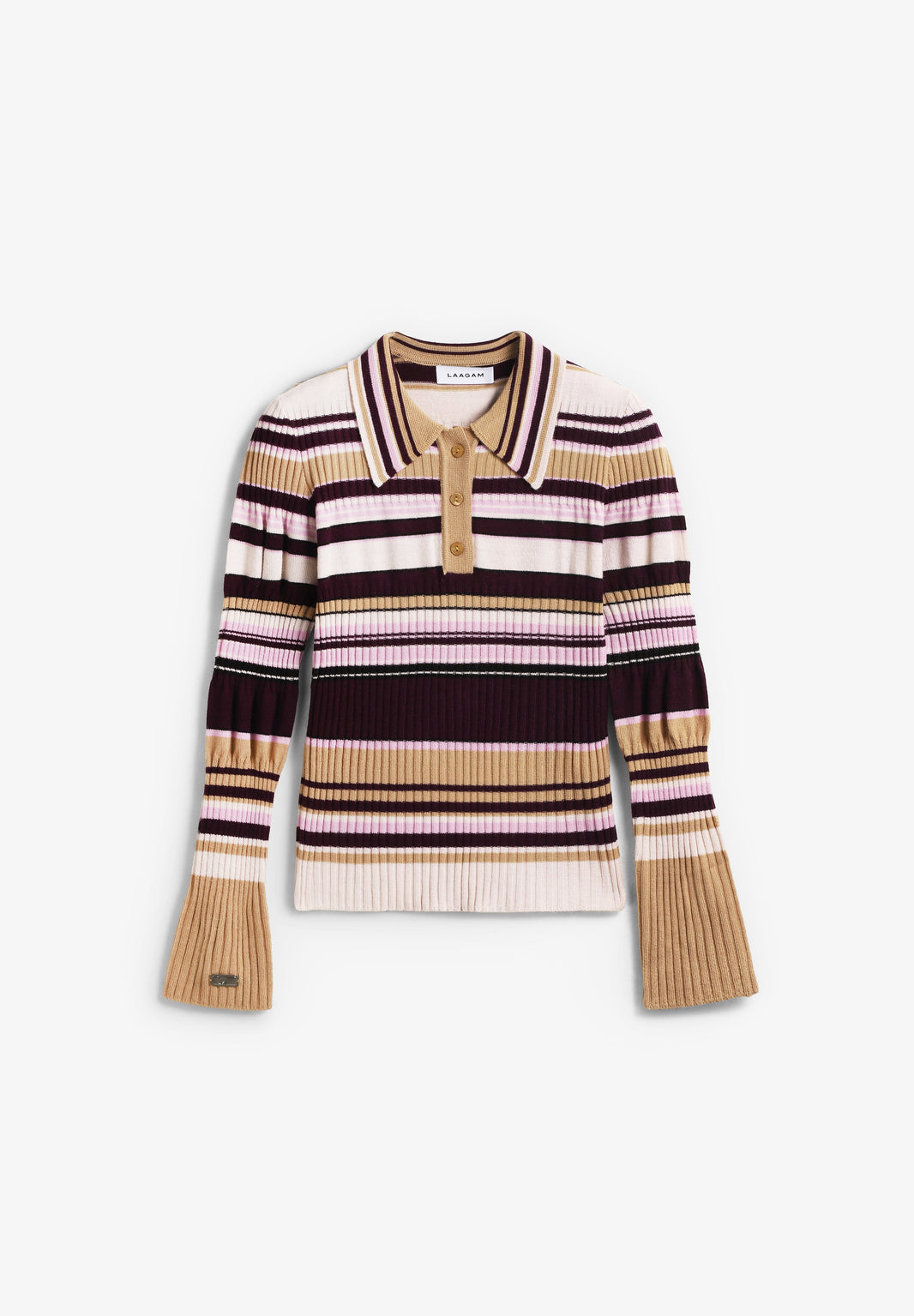 ILYANA STRIPED POLO KNIT