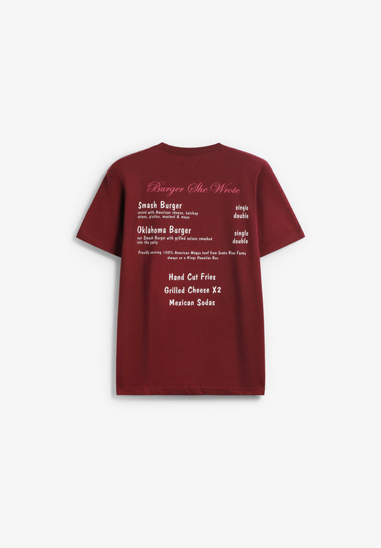 BURGER SHE WROTE POCKET TEE